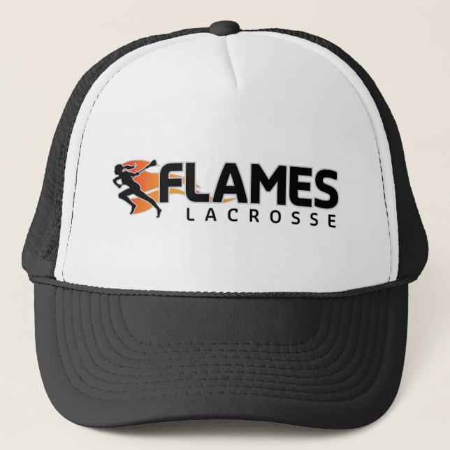 Flammenlacrosse-Fernlastfahrer Truckerkappe (Vorderseite)
