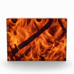 Flammenmakro in Kamin Fotoblock