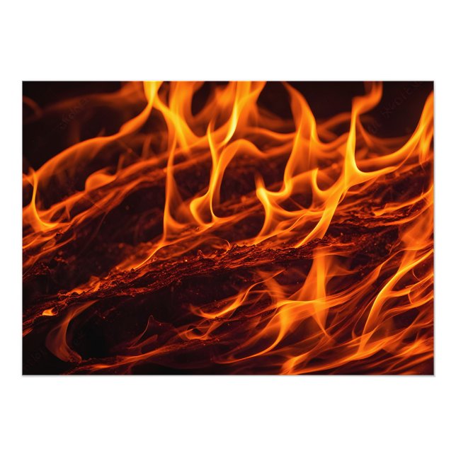 Flammenmakro in Kamin Fotodruck (Vorne)