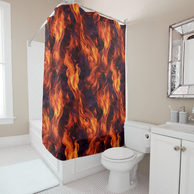 Flammenmuster Duschvorhang (Beispiel)