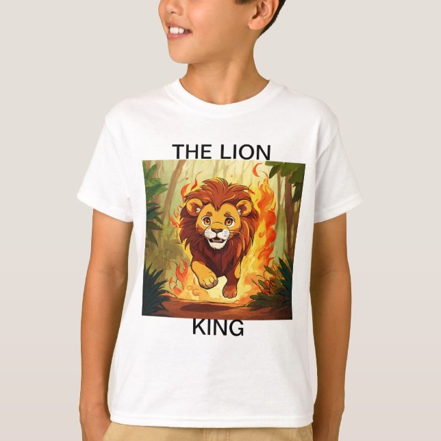 "Flammenmut - Löwe in Flammen-T - Shirt" T-Shirt (Vorderseite)