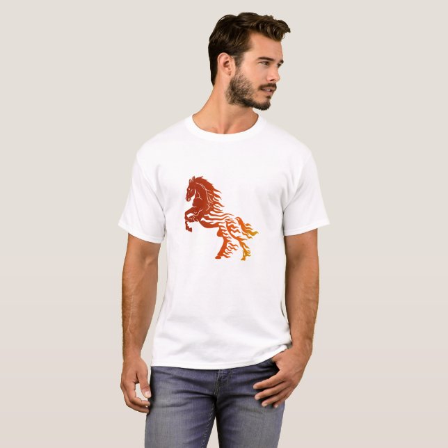 Flammenpferd - Farbe auswählen T-Shirt (Vorne ganz)