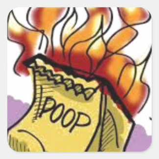 Flammenpoo Quadratischer Aufkleber