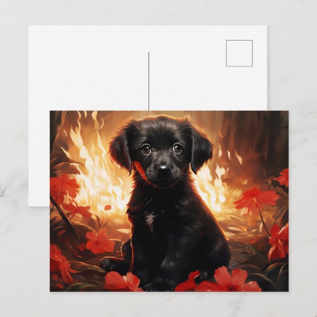 Flammenpostkarte Postkarte (Vorne/Hinten)