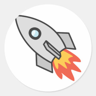 Flammenrakete Runder Aufkleber