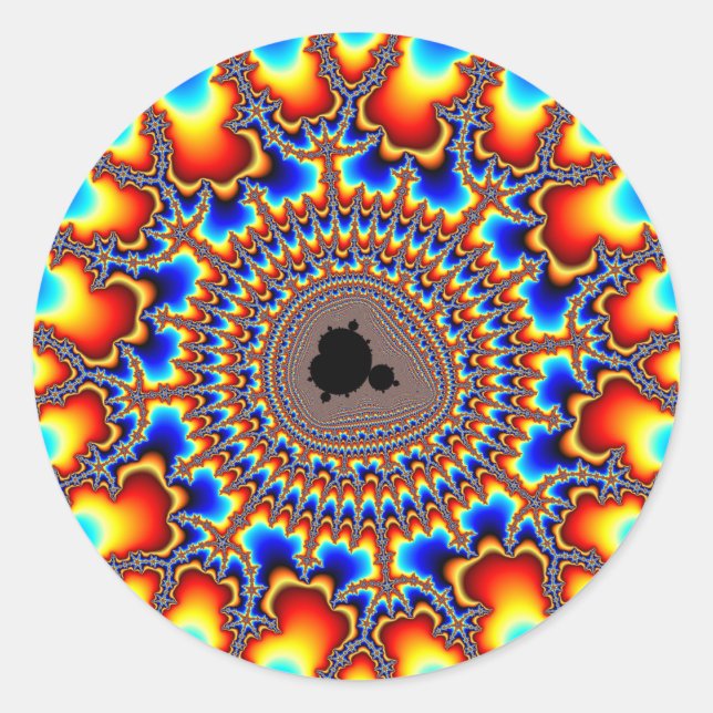 Flammenring Runder Aufkleber (Vorderseite)