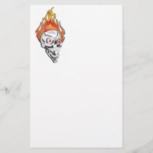 Flammenschädel Briefpapier
