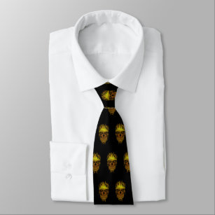 Flammenschädel - Gold Krawatte