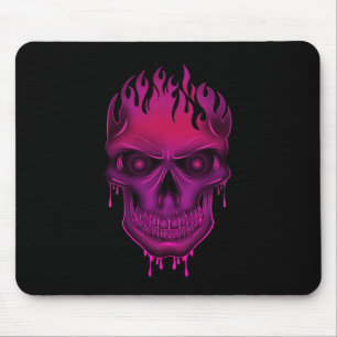 Flammenschädel - Hot Pink Mousepad