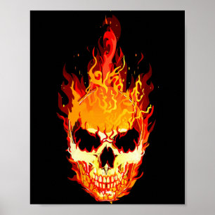 Flammenschädel Poster