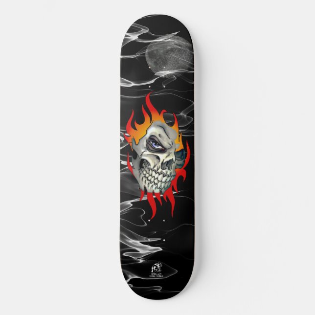 Flammenschädel Skateboard (Vorderseite)