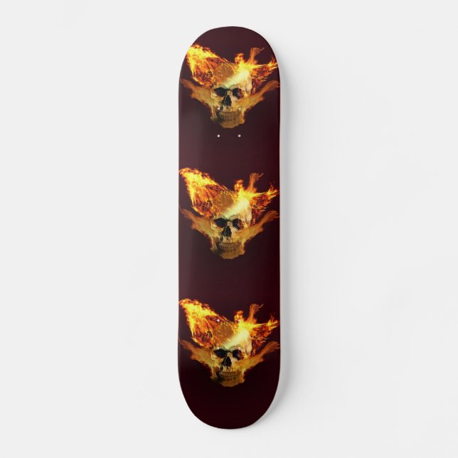 Flammenschädel Skateboard (Vorderseite)