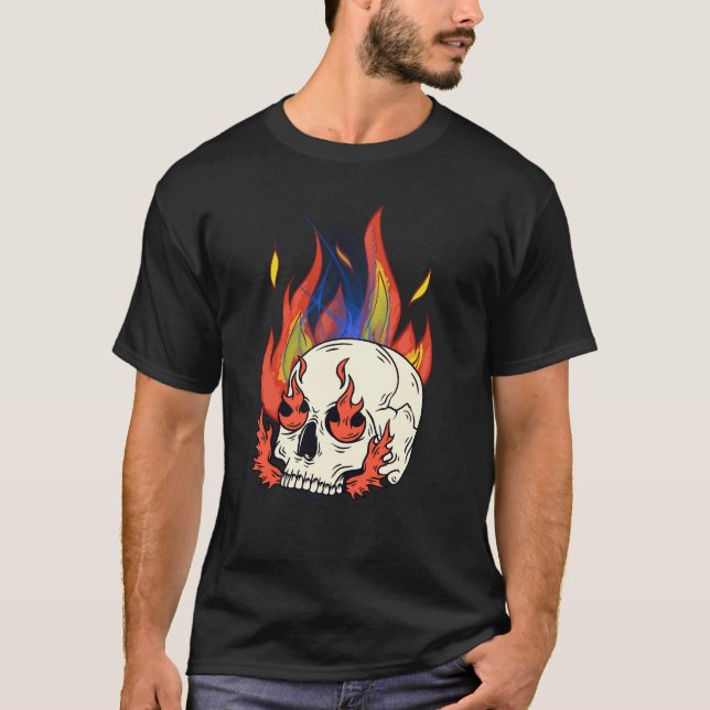 Flammenschädel T-Shirt (Vorderseite)
