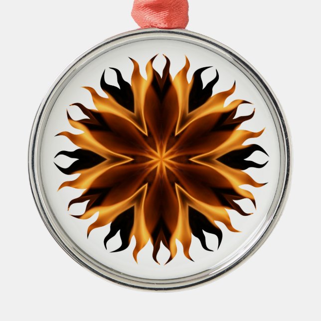 Flammenschmuck Silbernes Ornament (Vorne)