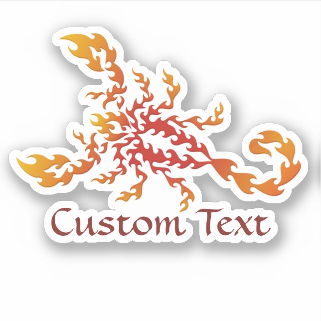 Flammenskorpion Aufkleber (Vorderseite)