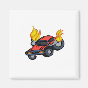 Flammenwagen Magnet