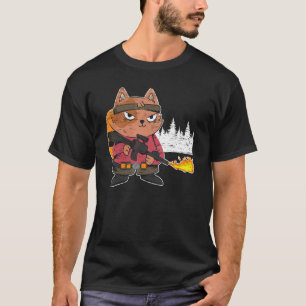 Flammenwerfer Flamethrower Heiß Brennen Katze T-Shirt