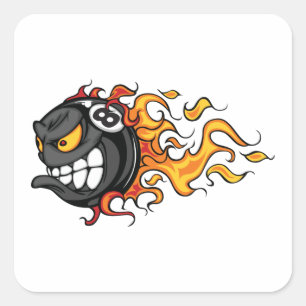 Flammkugel Quadratischer Aufkleber