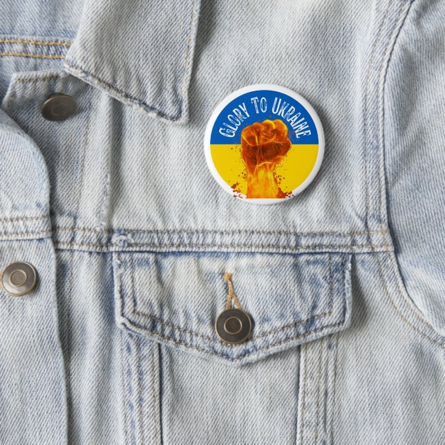 Flammschutzunterstützung für die Fahne in der Ukra Button (Beispiel)