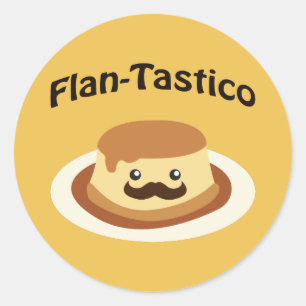 Flan-Tastico! Niedlich Flan Runder Aufkleber