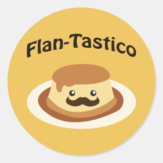 Flan-Tastico! Niedlich Flan Runder Aufkleber (Vorderseite)