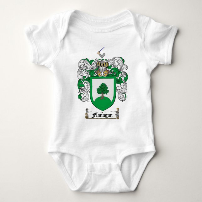 FLANAGAN FAMILIENWAPPEN - FLANAGAN WAPPEN BABY STRAMPLER (Vorderseite)