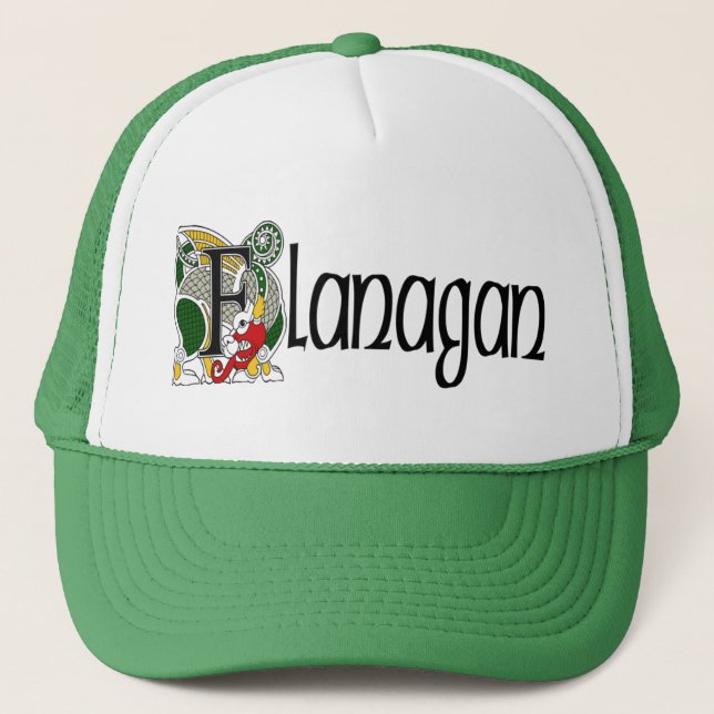 Flanagan keltische Drache-Kappe Truckerkappe (Vorderseite)