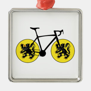 Flandern-Flaggenradfahren Ornament Aus Metall