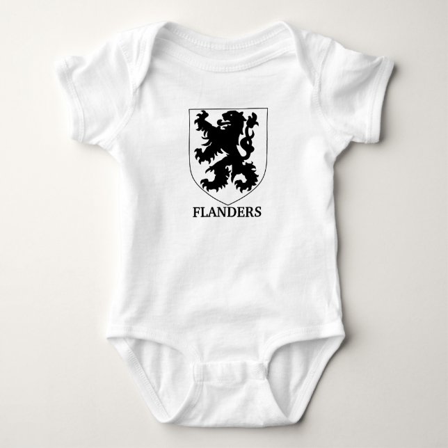 Flandern Löwe Grafikdesign Kunst Baby Strampler (Vorderseite)
