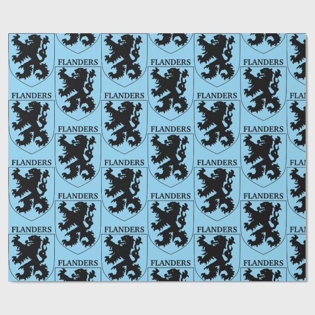 Flandern-Löwe Grafikdesign Kunst Geschenkpapier (Flach)
