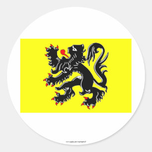 Flandern-Regionalflagge Runder Aufkleber