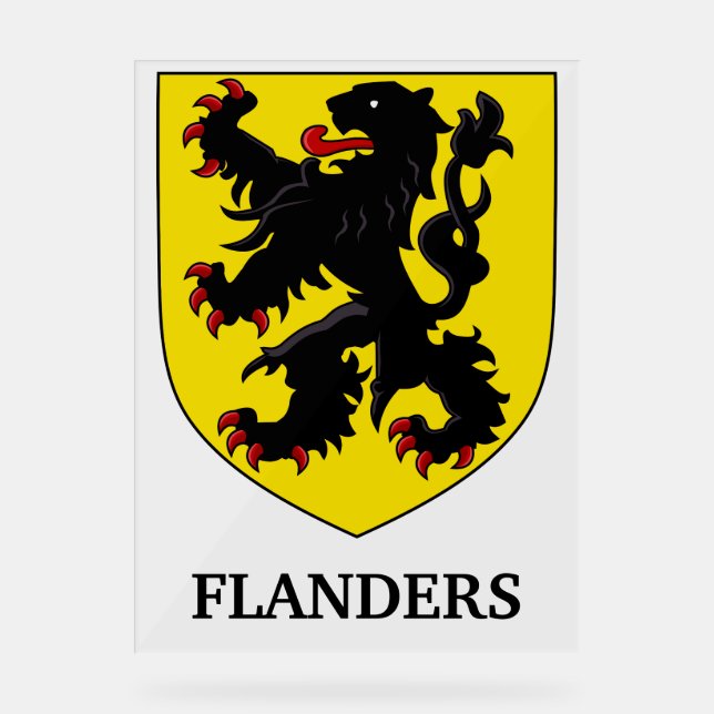 Flandern Wappen Heraldischer Löwe Acrylschild (Vorderseite)