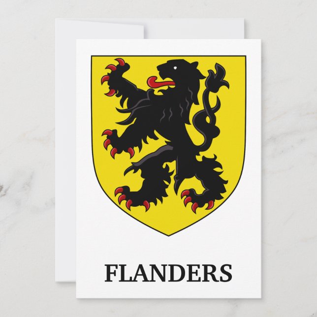 Flandern Wappen Heraldischer Löwe Einladung (Vorderseite)
