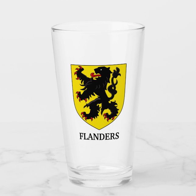 Flandern Wappen Heraldischer Löwe Glas (Vorderseite)