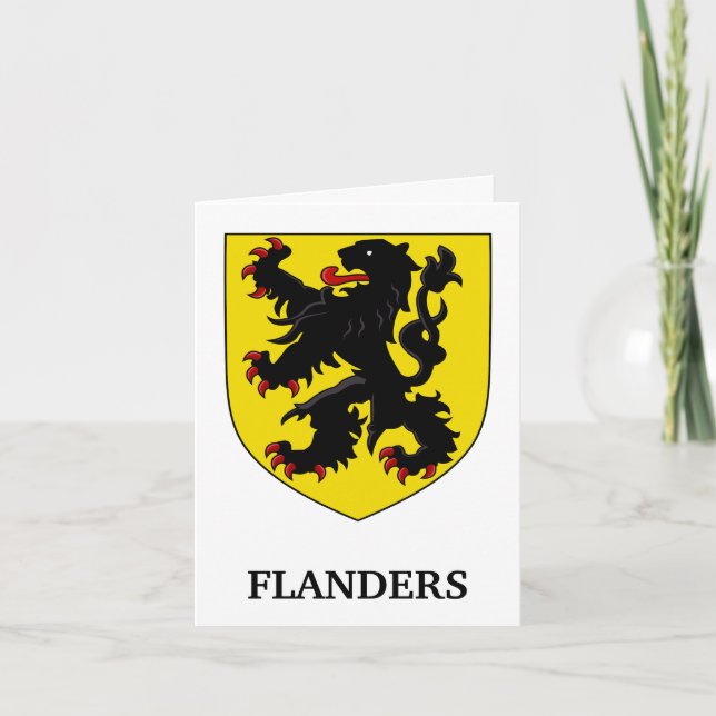 Flandern Wappen Heraldischer Löwe Karte (Vorderseite)