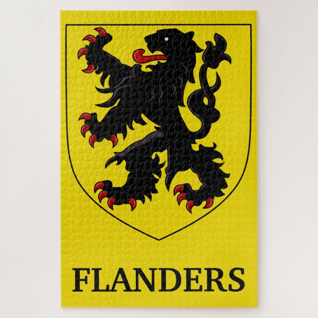 Flandern Wappen Heraldischer Löwe Puzzle (Vertikal)