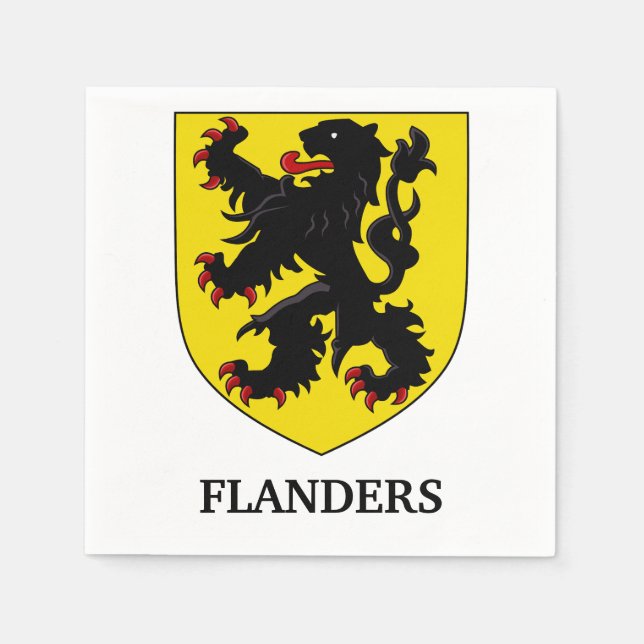 Flandern Wappen Heraldischer Löwe Serviette (Vorderseite)