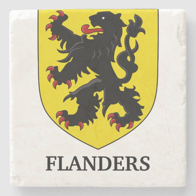 Flandern Wappen Heraldischer Löwe Steinuntersetzer (Vorderseite)