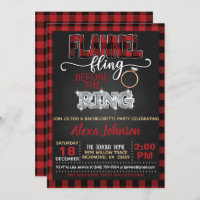 Flanell Fling Junggeselinnen-Abschied Einladung -