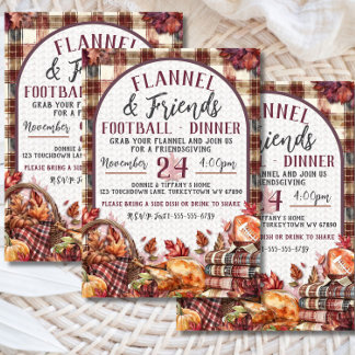 Flanell & Freunde Football Friendsgiving Dinner Einladung