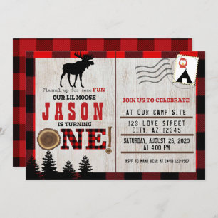 Flanell für Spaß Kleine Elche 1. Geburtstag Einladung