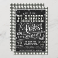 Flanell und Frost Weihnachten Party Einladung Weiß