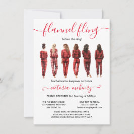 Flanell vor dem Ring-Junggeselinnen-Abschied Einladung