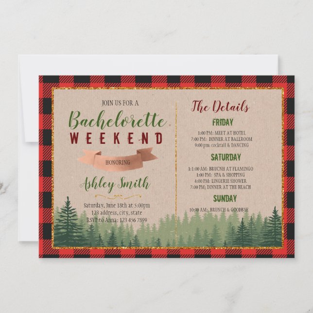 Flanell vor der Ringbachelorette Einladung (Vorderseite)