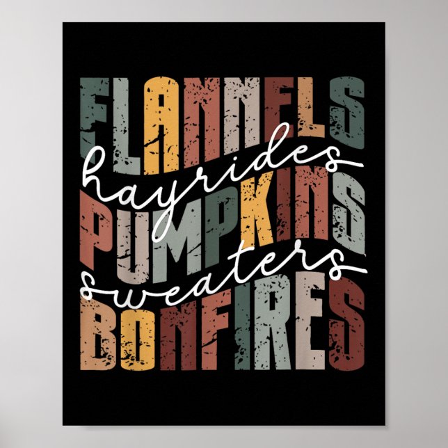 Flanellhemdchen Heuwagenfahrten Kürbisse Pullover  Poster (Vorne)