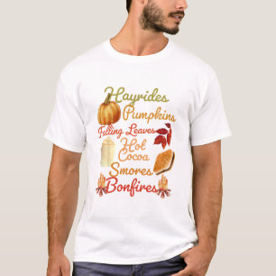 Flanellhemden Kürbisse Lagerfeuer Erntedankfest He T-Shirt