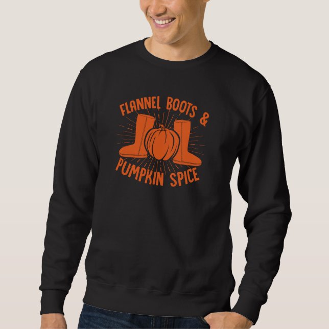 Flanellstiefel und Kürbisgewürze Sweatshirt (Vorderseite)