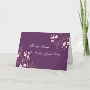 Flanke Glückwünsche Wedding Day Card Plum Floral Karte