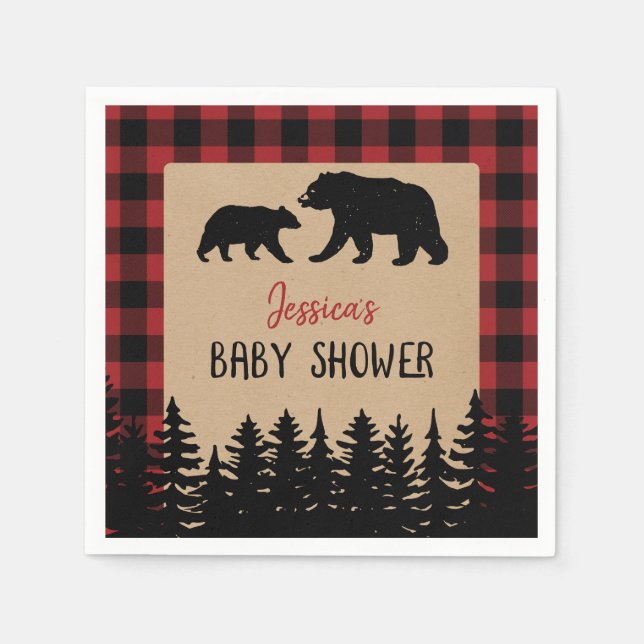 Flannel Adventure Bear Babydusche Dekoration Serviette (Vorderseite)