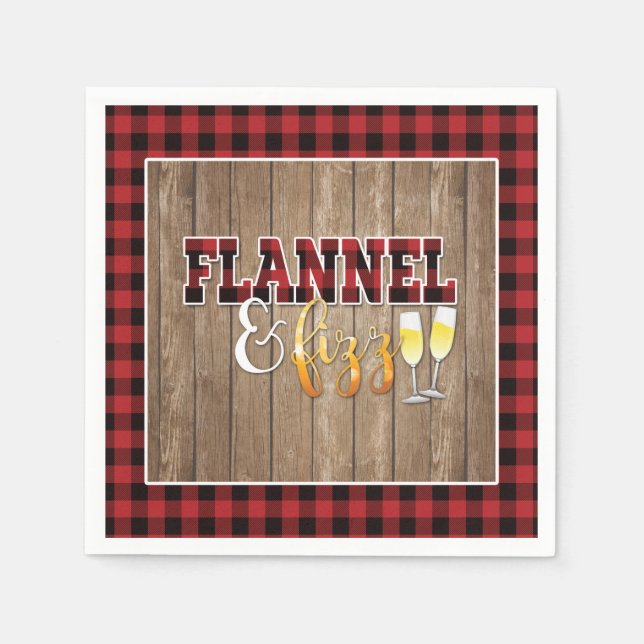 Flannel and Fizz Paper Napkin - Rot - Holz Serviette (Vorderseite)